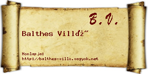 Balthes Villő névjegykártya